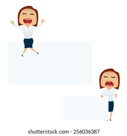 Business woman set doing actions for use in advertising, presentations, brochures, blogs, documents and forms, etc.