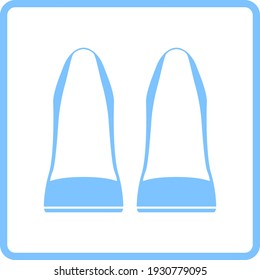Business Woman Shoes Icon. Blue Frame Design. Vector Illustration.