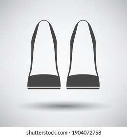 Business Woman Shoes Icon. Dark Gray on Gray Background With Round Shadow. Vector Illustration.