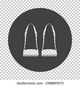 Business Woman Shoes Icon. Subtract Stencil Design on Tranparency Grid. Vector Illustration.