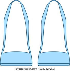 Business Woman Shoes Icon. Thin Editable Line With Blue Fill Design. Vector Illustration.
