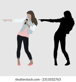 business woman shouting through megaphone