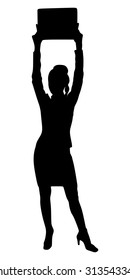 Business woman show board, banner