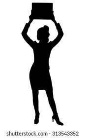 Business woman show board, banner