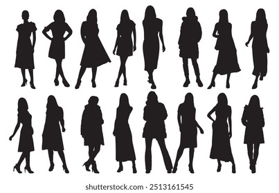 Business woman silhouette fashion girl silhouette