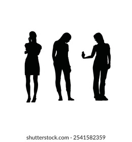 Business woman silhouette flat vector design