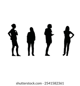 Business woman silhouette flat vector design