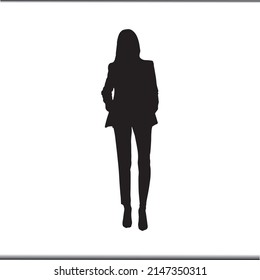 business woman silhouette on a white background. Vector