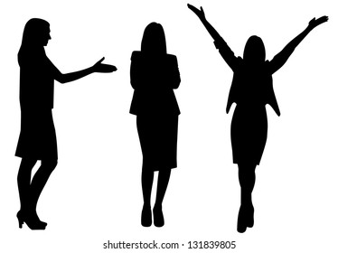Business Woman Silhouette Vector Illustration Isolated
