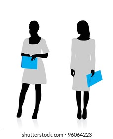 Business woman silhouettes