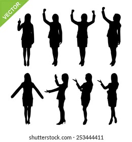 Business woman silhouettes vector