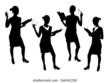 Business woman silhouettes vector