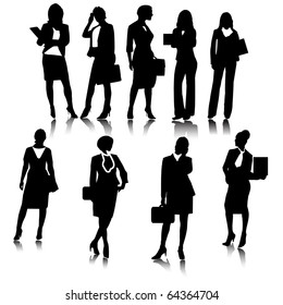 business woman silhouettes.Vector