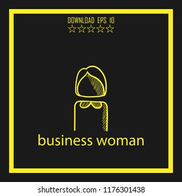 business woman  sketch vector icon