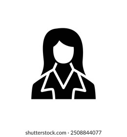 mulher de negócios ícone sólido vetor design bom para web ou aplicativo móvel