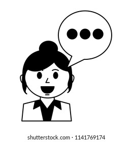 business woman with speech bubble