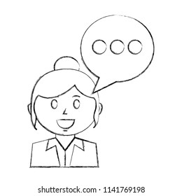 business woman with speech bubble