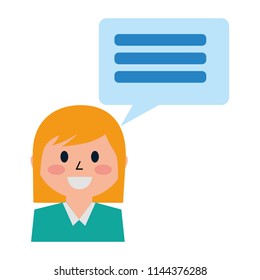 business woman with speech bubble