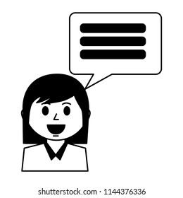 business woman with speech bubble