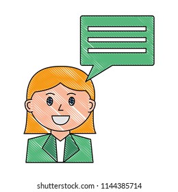 business woman with speech bubble