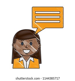 business woman with speech bubble