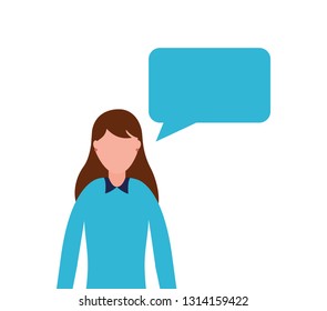 business woman speech bubble