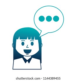 business woman and speech bubble communication