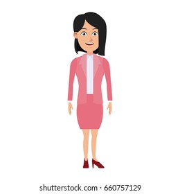 business woman standing cartoon employee