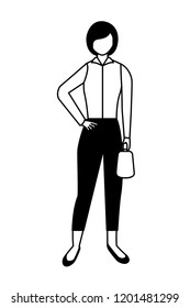 business woman standing character