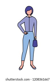 business woman standing character