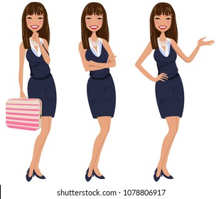 asian business woman cartoon