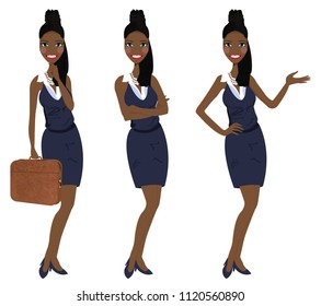 Business Woman standing in three poses presenting, arms crossed and holding briefcase. Business Woman Vector Entrepreneur Illustration Woman Female Lawyer Design Female Manager Icon Isolated Avatar