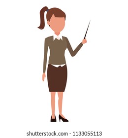 Business woman with stick