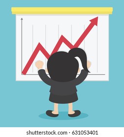 Business Woman Successful  playing the stock