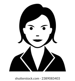 Business Woman In A Suit Flat Icon Isolated On White Background