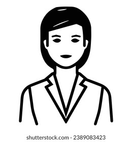 Business Woman In A Suit Flat Icon Isolated On White Background