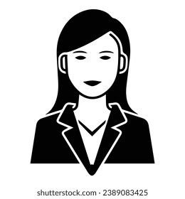 Business Woman In A Suit Flat Icon Isolated On White Background