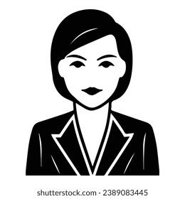 Business Woman In A Suit Flat Icon Isolated On White Background