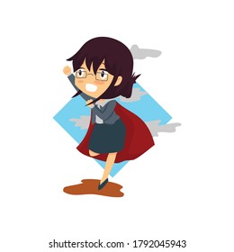 Business Woman Superhero Concept Illustration
