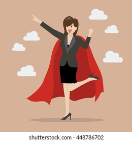 Business woman superhero. Vector Illustration