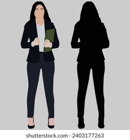 business woman with tab going to office
