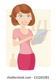 Business woman with tablet computer