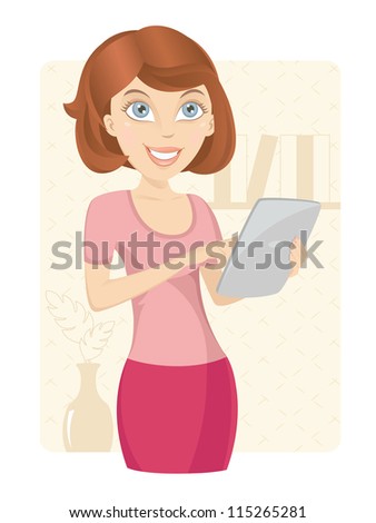 Business woman with tablet computer