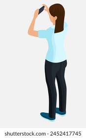 business woman taking photos on her phone