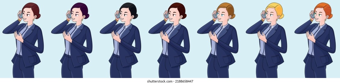 business woman talk to the smartphone