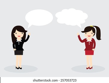 Business woman are talking together. Can write your message in the copy space