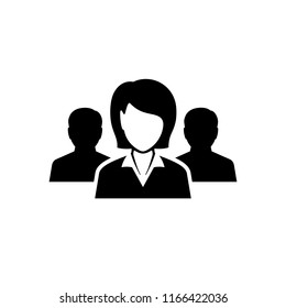 Business woman with team vector icon