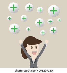 business woman thinking Positive,Vector illustration