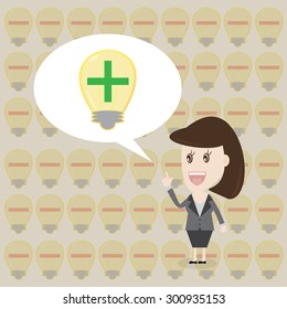 business woman thinking Positive,Vector illustration