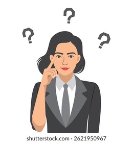 business woman thinking vector illustration design